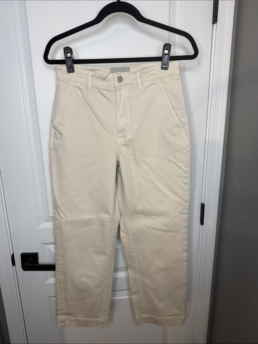Everlane Cream Cropped Straight-Leg Pants
